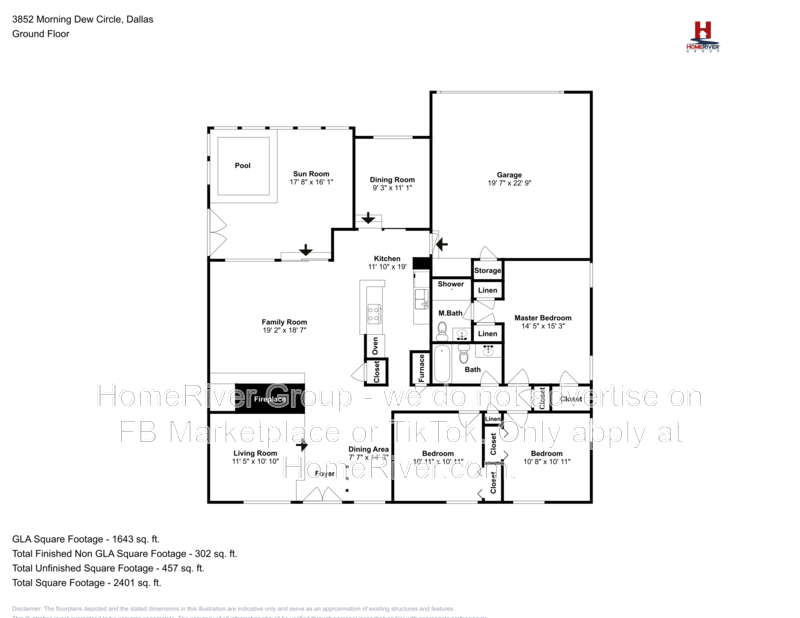 Ranch Style | High Ceilings | See through Fireplace property image