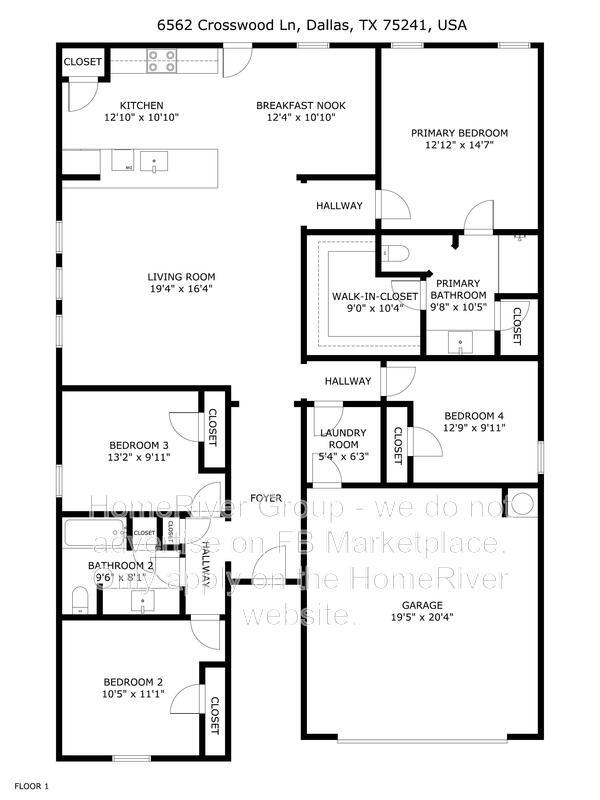 Pet Friendly! 6562 Crosswood Lane , Dallas, TX 75241 property image